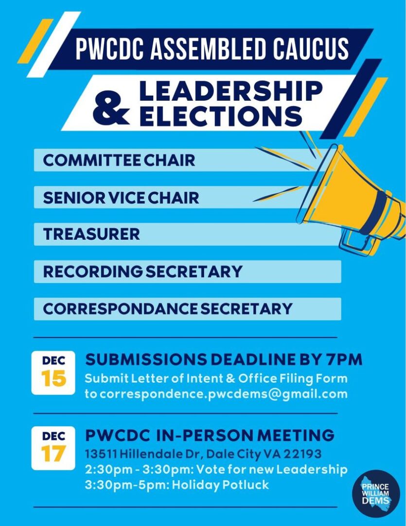 PWCDC Assembled Caucus & Leadership Elections Prince William County