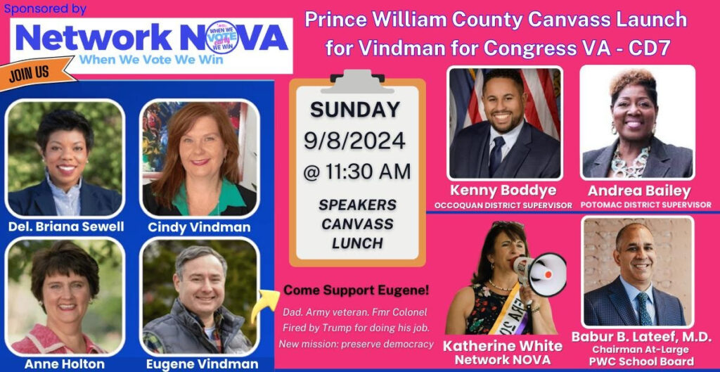 PWC Canvass Launch for Vindman for Congress VA CD7