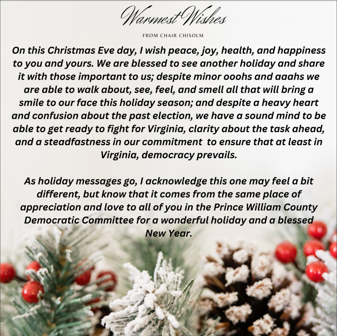 PWCDC Wishes You A Happy Holiday And New Years Prince William County Democrats